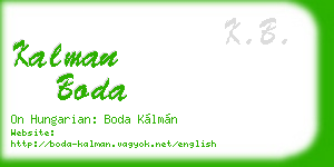 kalman boda business card