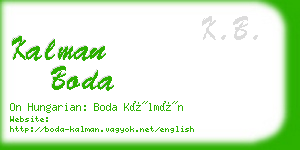 kalman boda business card